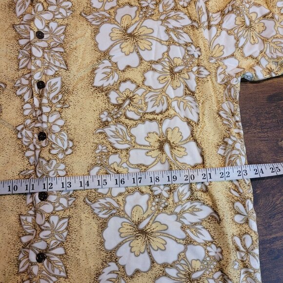 Vintage Ocean Pacific Floral Hawaiian Camp Shirt Mens XL Yellow White - Picture 5 of 7